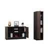 Combo Gabinete 2 Puertas + Biblioteca 1 Puerta TuHome Home Office Negro Soft-Co&ntilde;ac