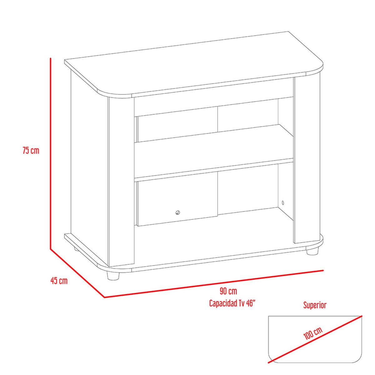 Combo Rack TV 46" + Mesa de Centro Tuhome Optimus 3