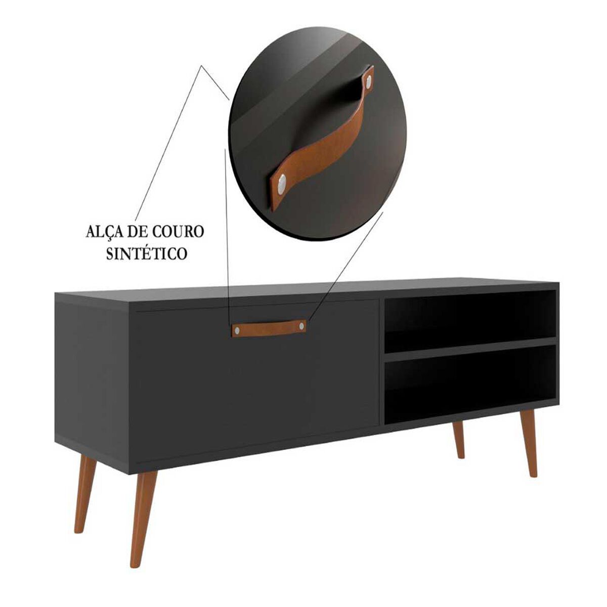 Rack TV Altavision Miami Neg Hasta 50" Negro