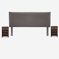 Respaldo + 2 Veladores Rosen King Maurice Chocolate