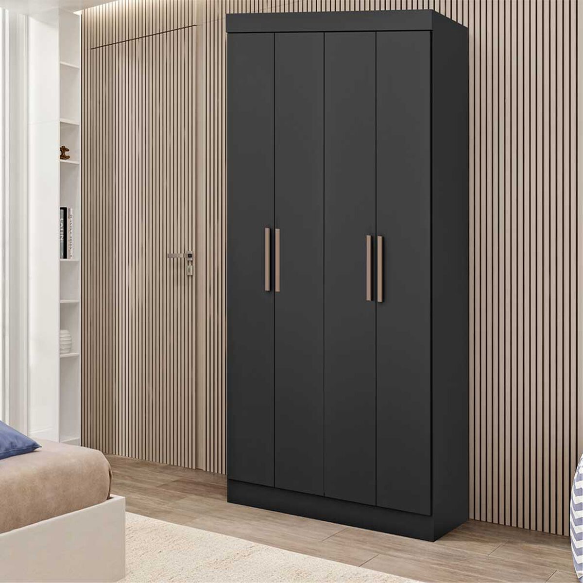 Closet Almore Atlanta 4 Puertas Negro