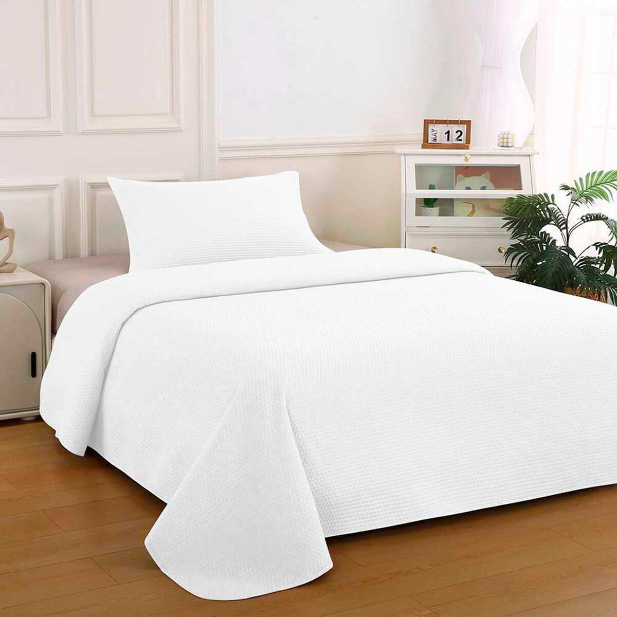 Quilt Liso Illusions 1,5 Plazas Atenas Blanco