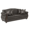Juego de Living Innovamuebles New Bugambilia Sofá 3 Cuerpos + Sofá 2 Cuerpos Café Oscuro