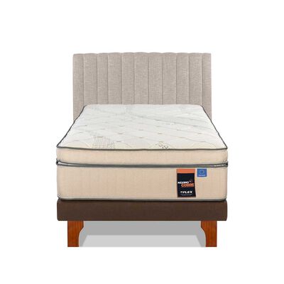 Imagen 2 del producto Cama Europea Flex 1,5 Plazas Máximo Cobre + Respaldo Tubular Beige