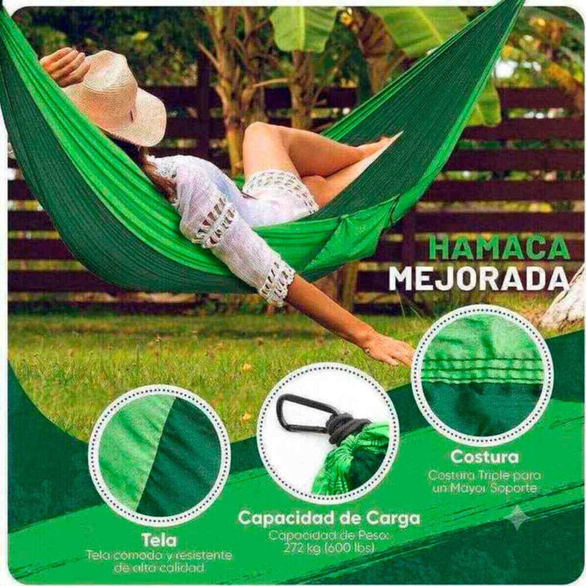 Hamaca Compacta Verde Pro Outdoor
