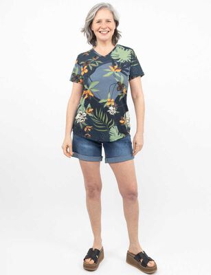 Imagen 2 del producto Polera Con Estampado Manga Corta Mujer Potman Club Azul, Beige, Blanco, Fucsia, Negro