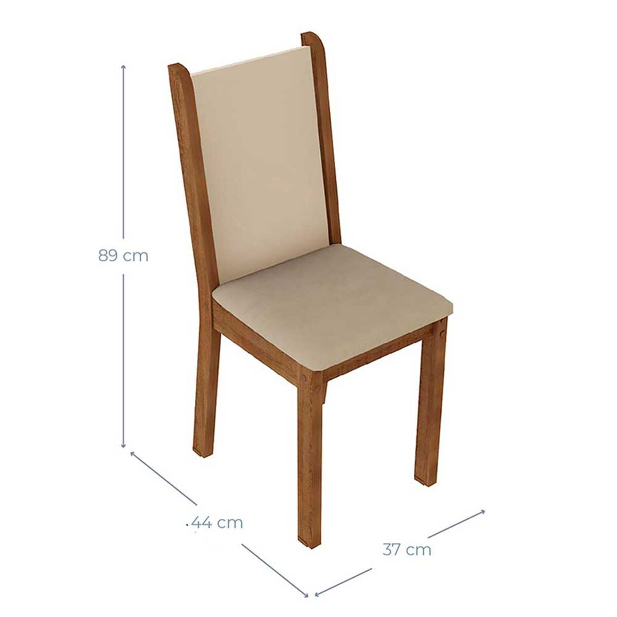 Juego de Comedor Vekkahome Lillo Leone 4 Sillas Beige