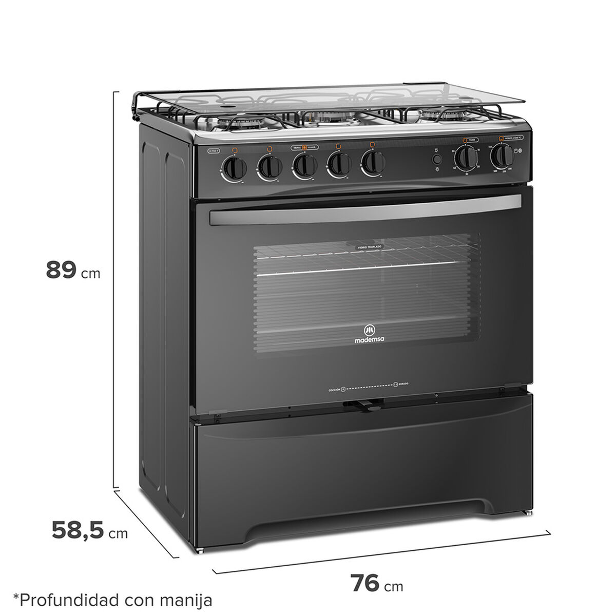 Cocina a Gas Mademsa M 940 T 5 Quemadores