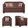 Juego de Living Ruzam Mobel Zafiro Sof&aacute; 3 Cuerpos + Dos Sillones 1 Cuerpo Lino Caf&eacute;