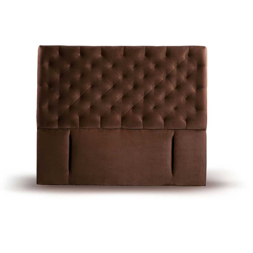 Respaldo Latam Home King Brescia Tela Velvet Chocolate