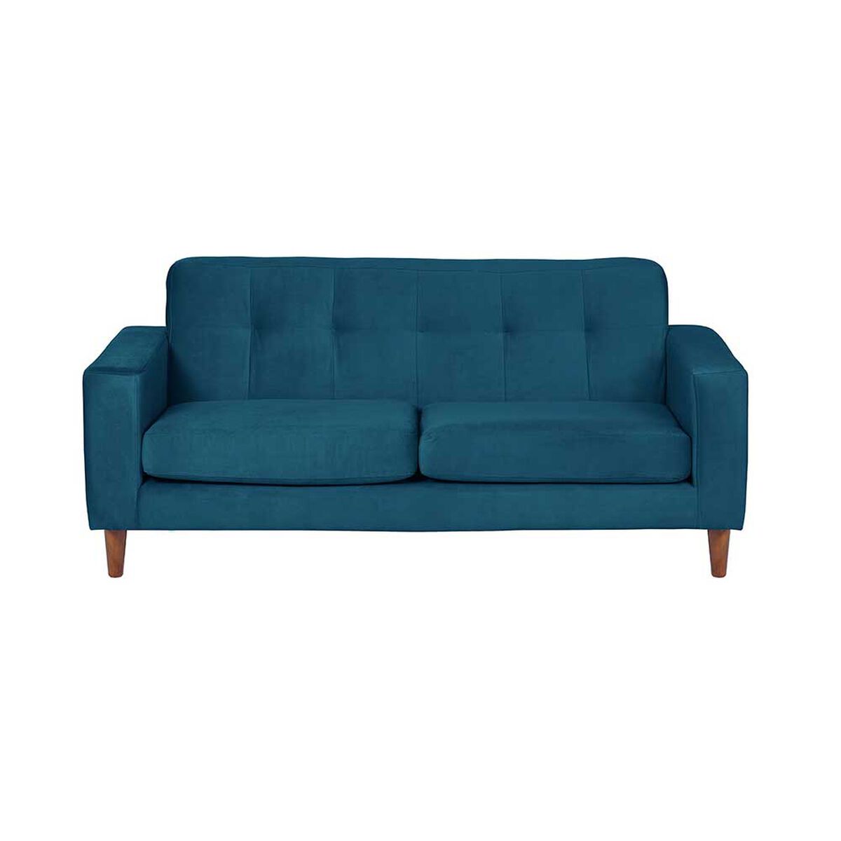 Sofá Latam Home Salermo Tela Velvet 3 Cuerpos Azul Petroleo
