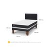 Cama Europea CIC 1,5 Plazas Ortopedic  + Respaldo Villarrica Negro