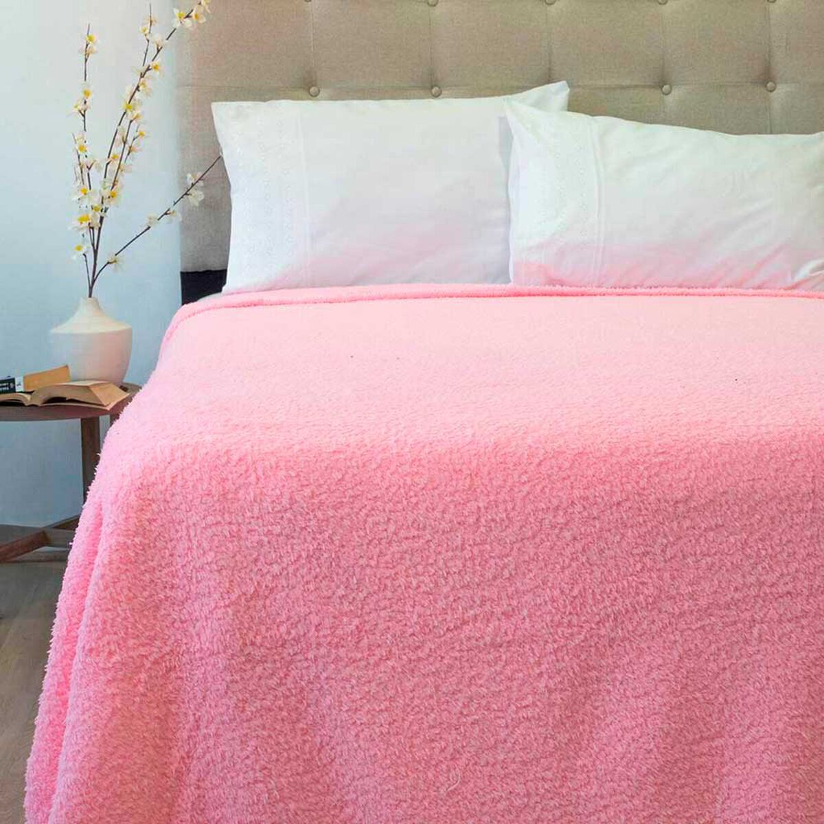 Frazada Poli&eacute;ster Doral King Deluxe Rosado