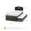 Cama Nido CIC 1,5 Plazas Excellence Plus + Respaldo Gales Negro