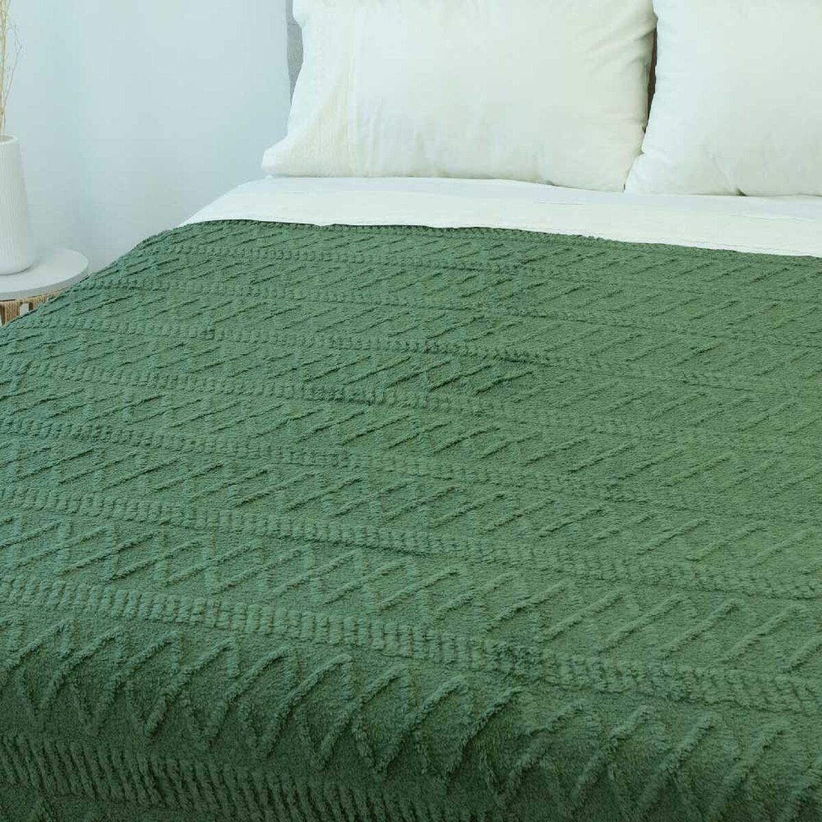 Frazada Doral 2 Plazas Chiporro Jacquard Liso Verde