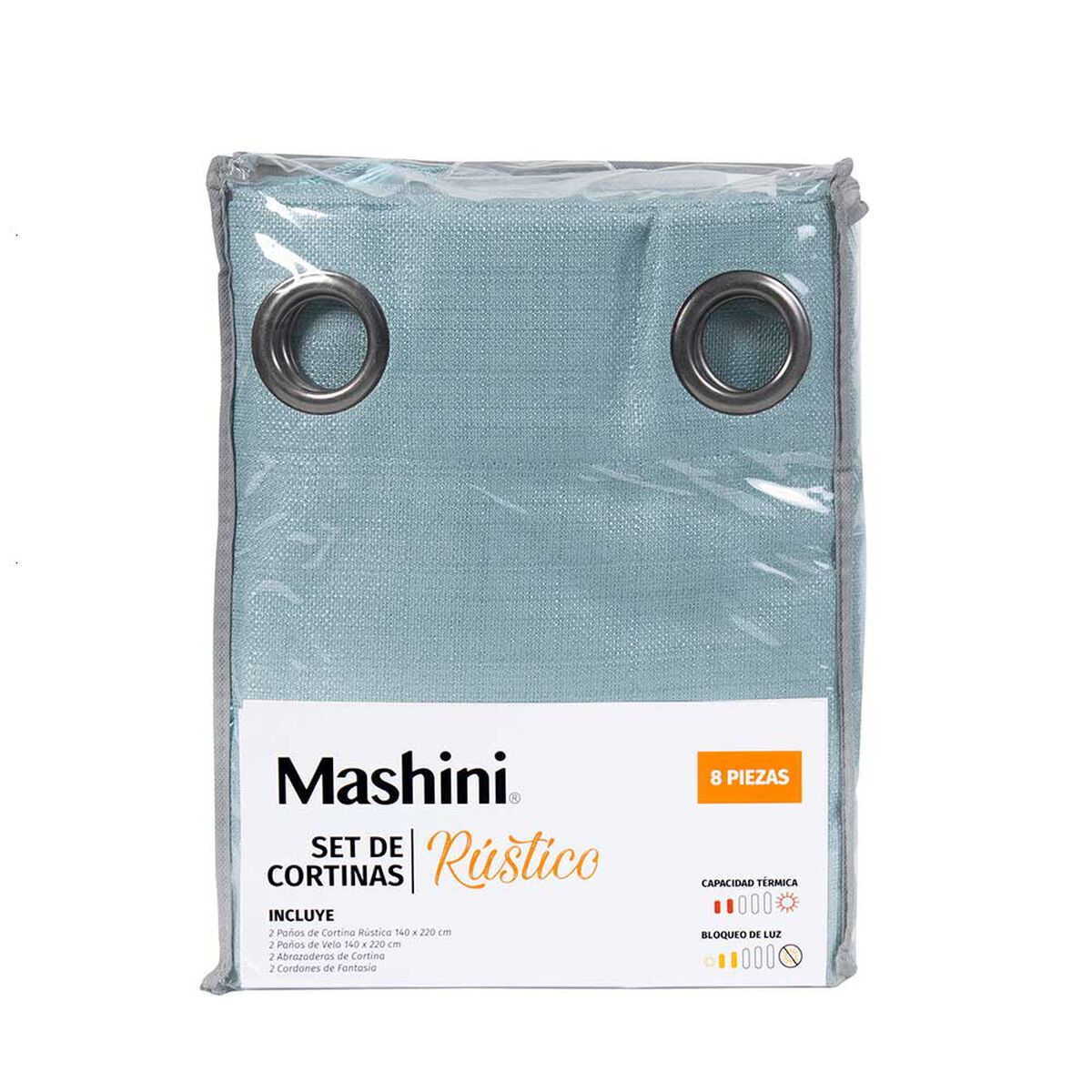 Set de Cortinas Mashini Atacama 140 x 220 cm Turquesa