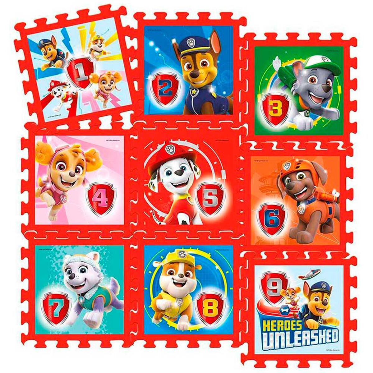 Piso Goma Eva Did&aacute;ctico con N&uacute;meros 9 Piezas Paw Patrol