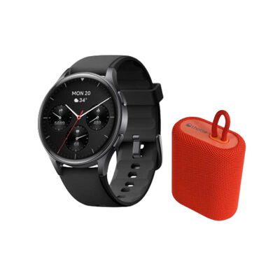 Kit Smartwatch Lhotse Vibe 05 Black + Parlante Rojo