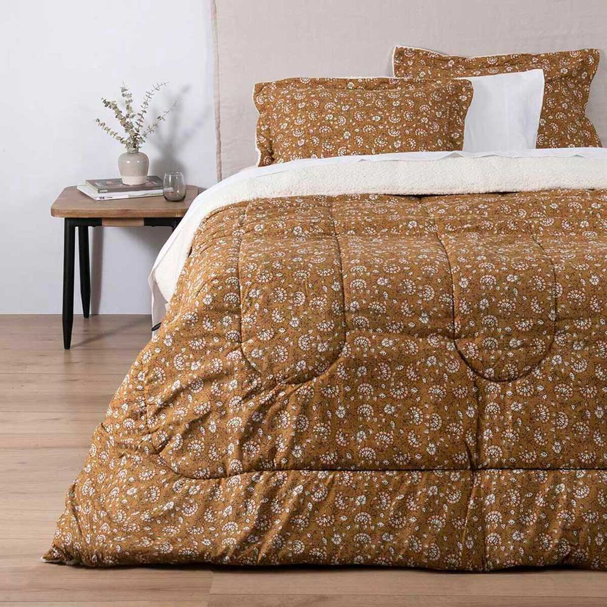 Plum&oacute;n Estampado Sherpa SoHome 2 Plazas India Ocre