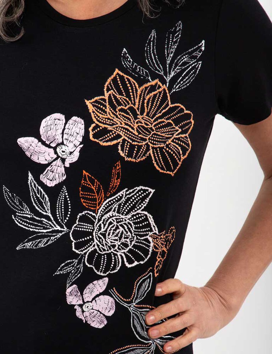 Polera Con Estampado Manga Corta Mujer Portman Club