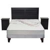 Cama Europea 2 Plazas  Threrapedic M&aacute;s Gris + Set Maderas  Florencia