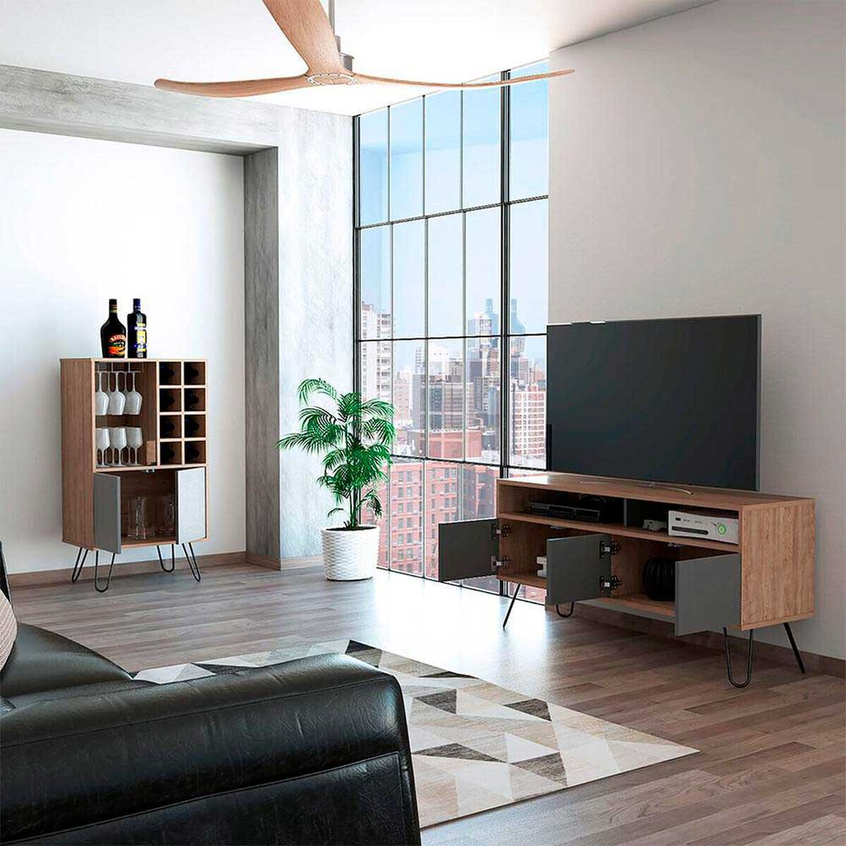 Rack TV Hasta 55" + Bar TuHome Vassel