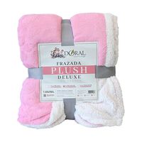Frazada Poliéster Doral 2 Plazas Deluxe Rosado