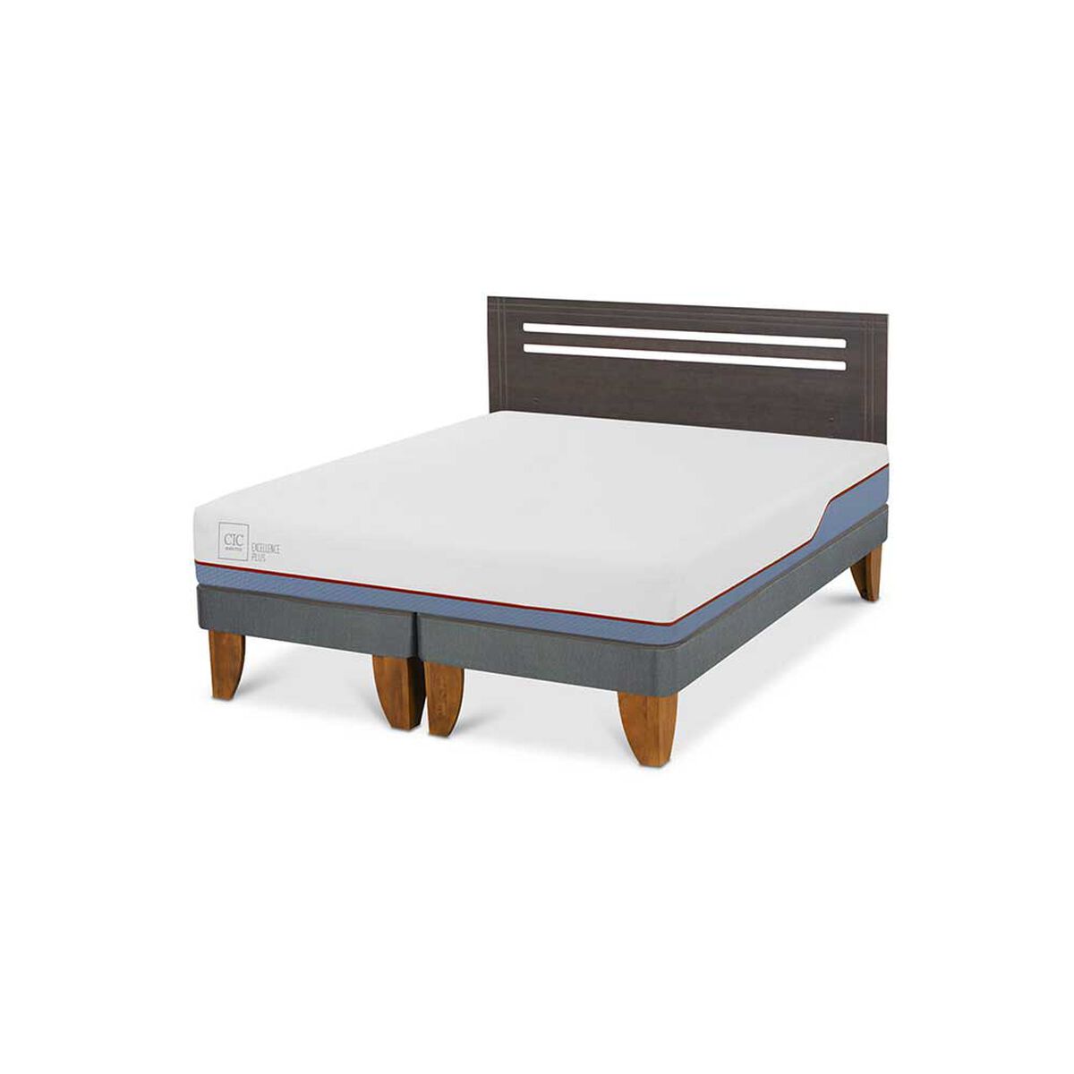 Cama Europea CIC Base Dividida 2 Plazas Excellence Plus + Respaldo Munich