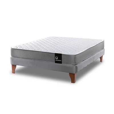 Cama Europea Latam Home Full Zen Best Tela Velvet Gris