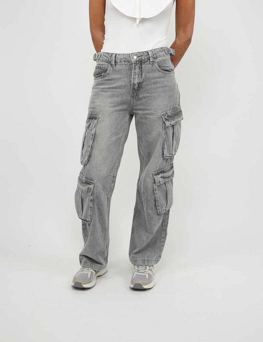 Jeans Cintura Ajustable Wide Leg Mujer Icono