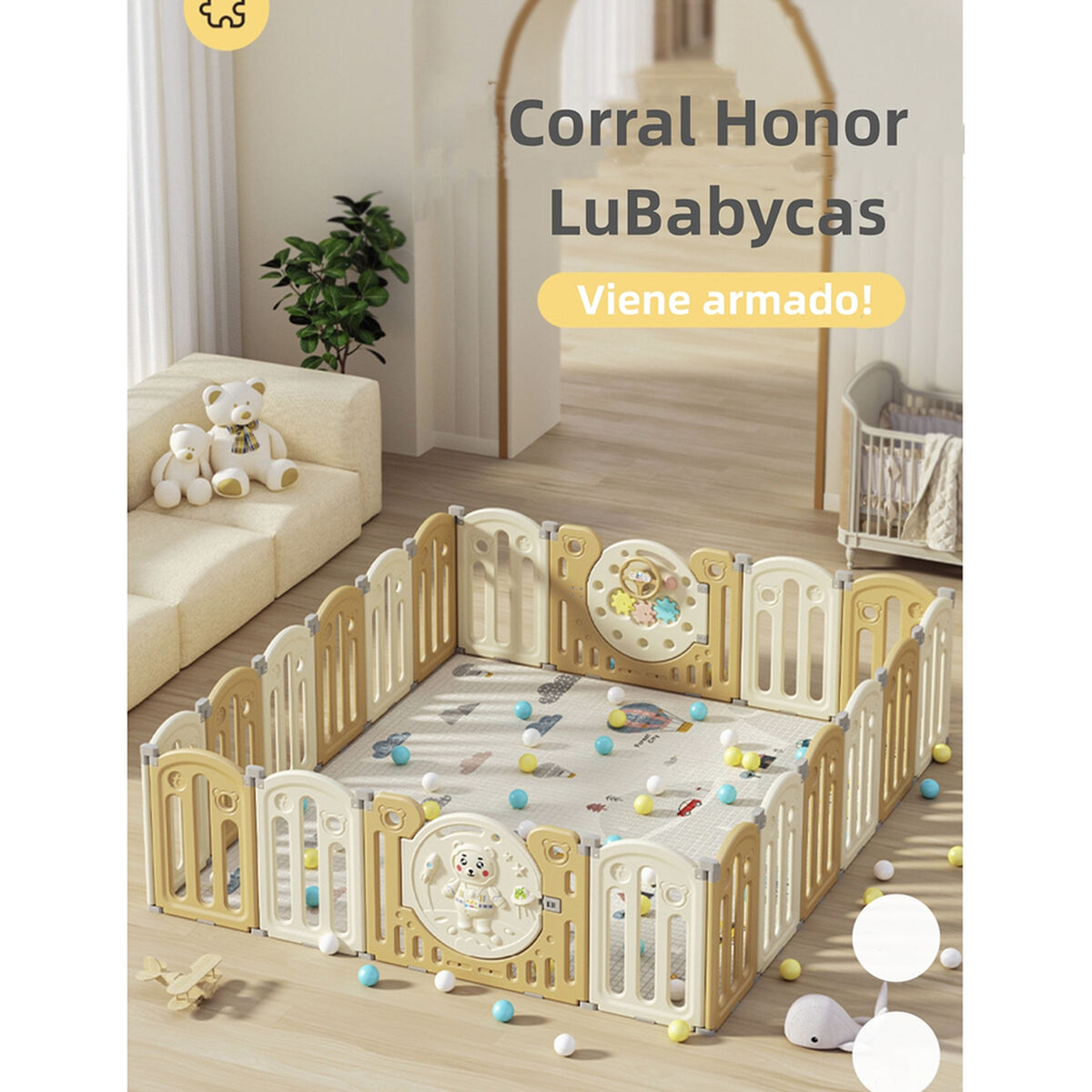 Corral Bebé 153x160cm con Accesorios Lubabycas