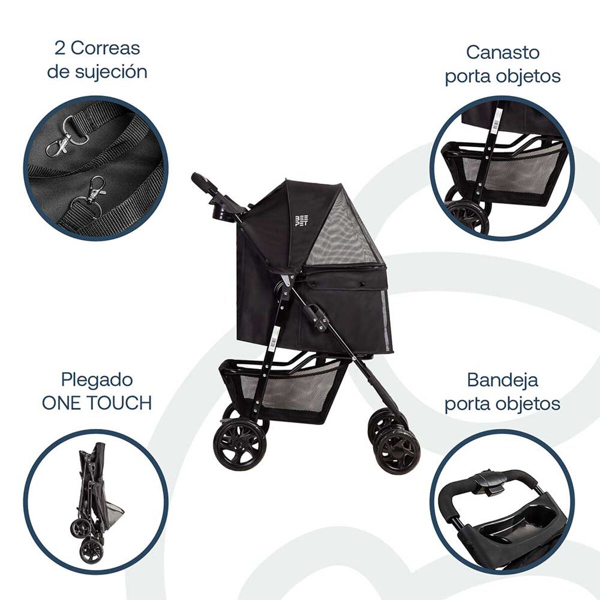 Coche Mascota Negro Bebesit