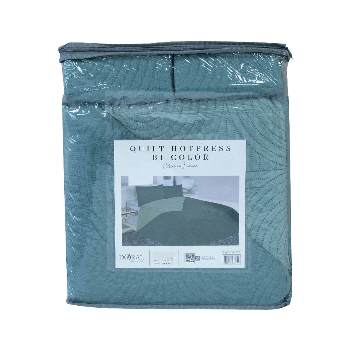 Quilt Doral Hotpress Bi-Color 2 Plazas Verde