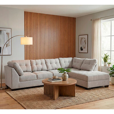Seccional Derecho Muebles MPR Edimburgo 5 Cuerpos Gris Claro