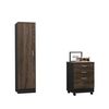 Combo Archivador 3 Cajones + Biblioteca 1 Puerta TuHome Home Office Negro Soft-Co&ntilde;ac