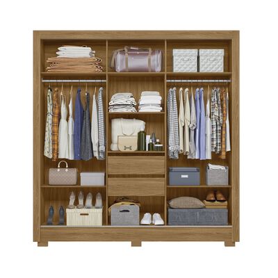 Imagen 2 del producto Closet Di Poretti Bahamas 3 Puertas 2 Cajones Café y Blanco