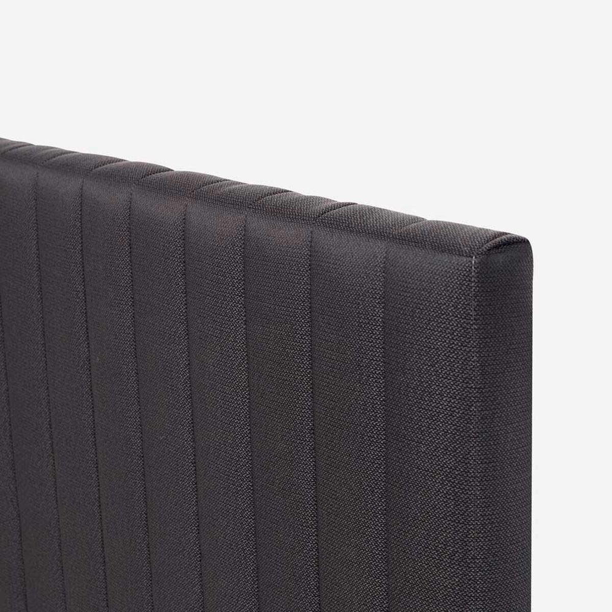 Cama Europea Rosen 2 Plazas Ergo T + Respaldo Grafito + 2 Veladores Grafito