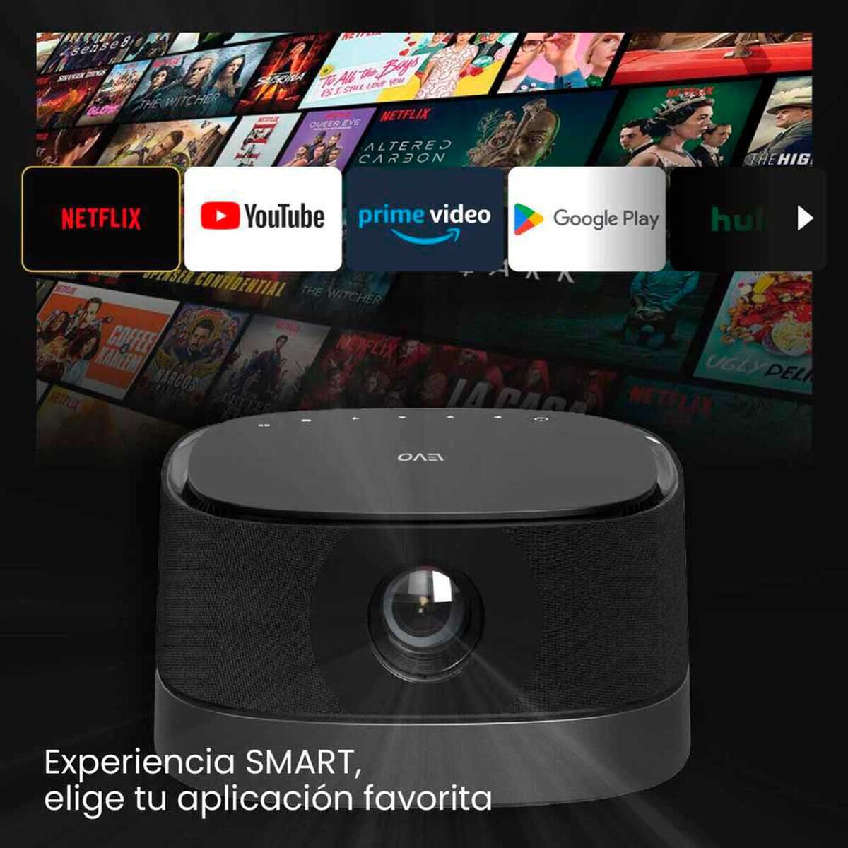 Kit Levo Proyector Smart Lumix + Tel&oacute;n Mural 100"