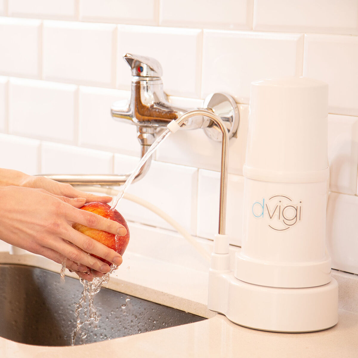 Purificador de Agua Dvigi Filtro Sobre Cubierta Blanco