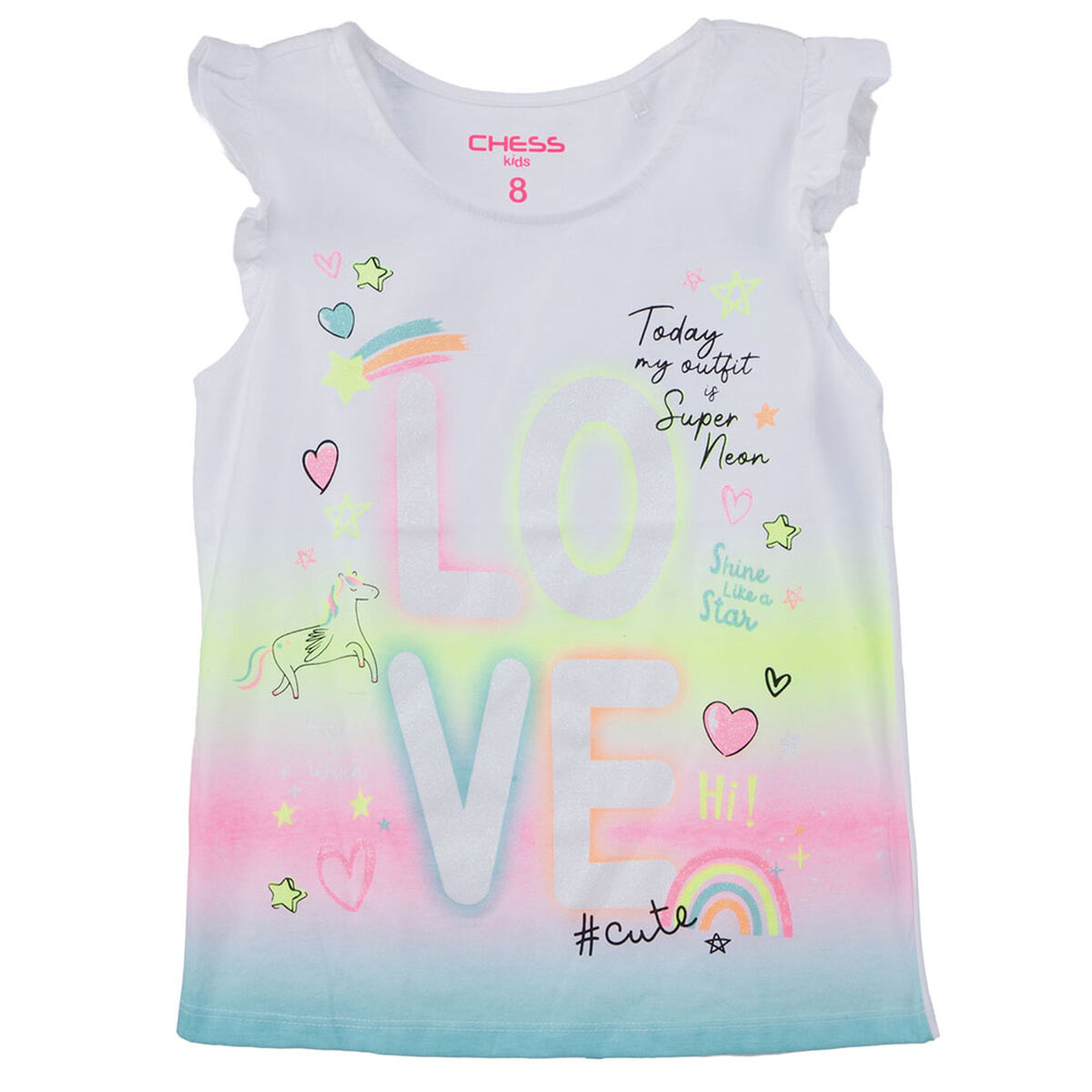 Polera Sin Manga de Algod&oacute;n Ni&ntilde;a Chess