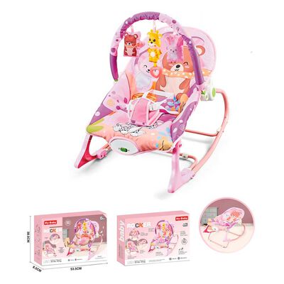 Silla Nido Mecedora con Vibración y  Melodía Rosada LuBabycas