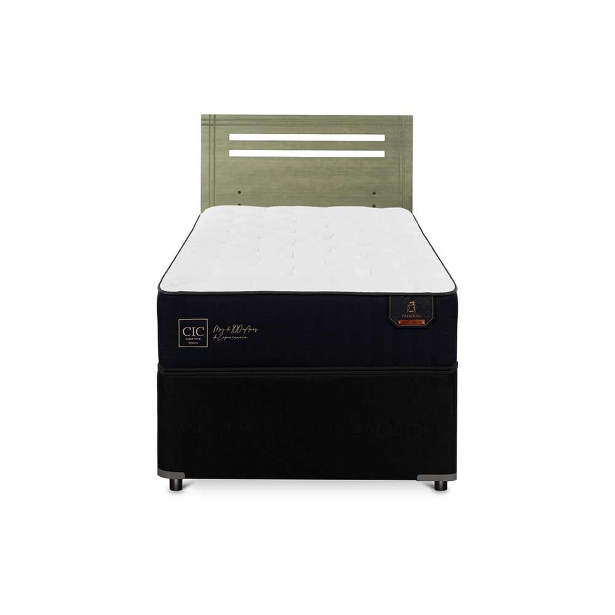 Cama Nido CIC 1,5 Plazas Premium + Respaldo Munich Olivo