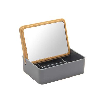 Imagen 1 del producto Espejo de Mesa Madera con Alhajero Vgo 15 x 5 cm Gris