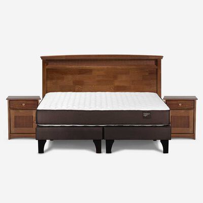 Imagen 1 del producto Cama Europea Rosen Base Dividida King Ergo T + Respaldo + 2 Veladores