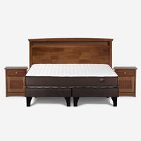 Cama Europea Rosen Base Dividida King Ergo T + Respaldo + 2 Veladores
