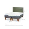 Cama Europea CIC Base Dividida 2 Plazas Alaska + Respaldo Milan Olivo
