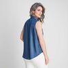 Blusa De Mezclilla Sin Mangas Nudo En Ruedo Mujer Lorenzo Di Pontti