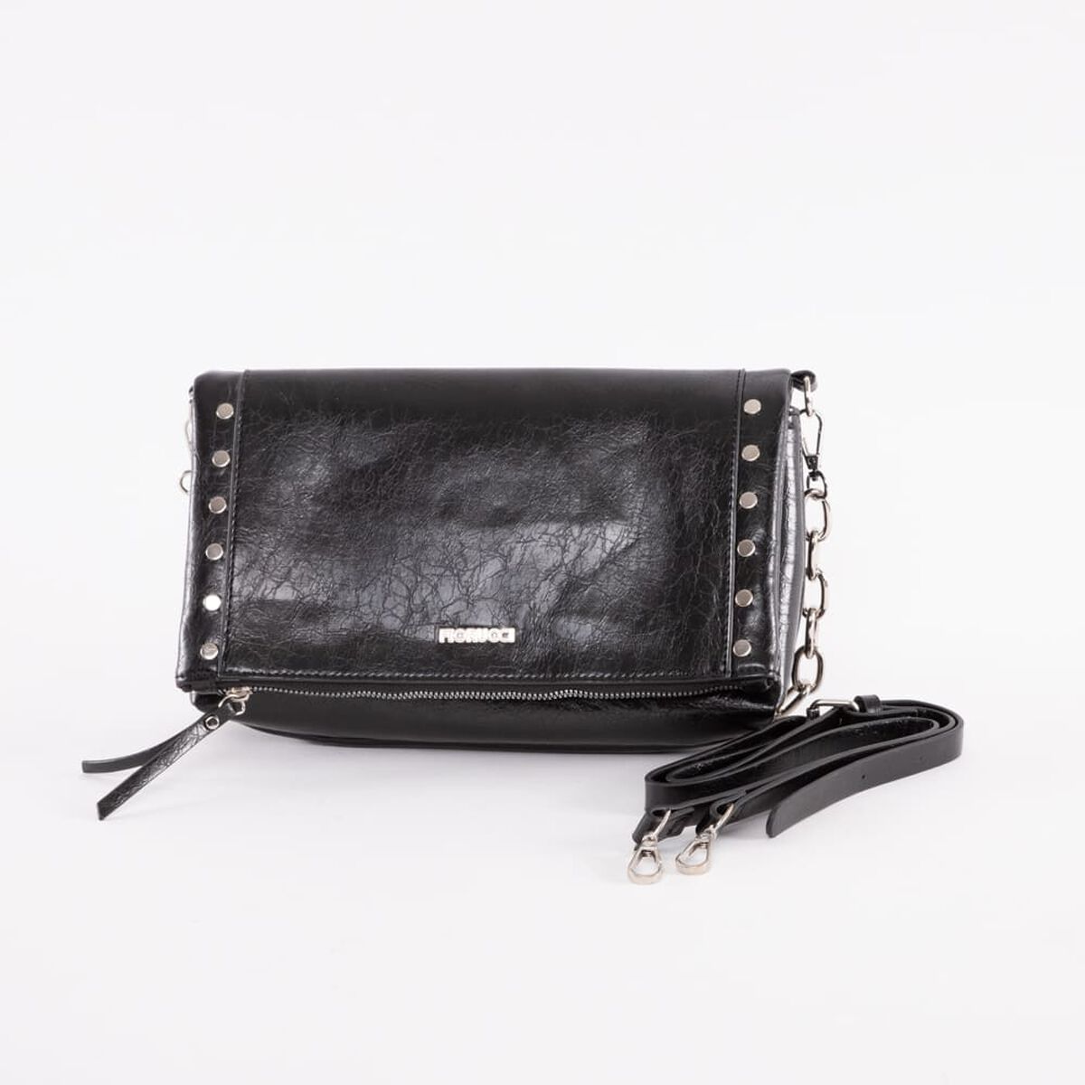 Cartera Cross Bag Negra Eco Cuero Mujer Fiorucci