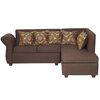 Sofá Seccional Derecho Essenza New Isabella Tela Catania Chaise longue + Sofá 2 Cuerpos Café