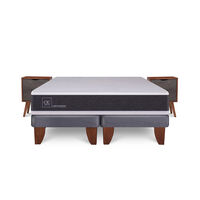 Cama Europea CIC Base Dividida King New Ortopedic + 2 Veladores Niger